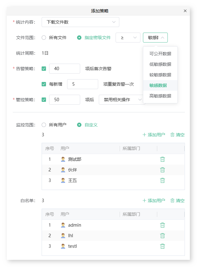 异常告警,操作预警,下载预警,删除预警,云盒子,企业网盘